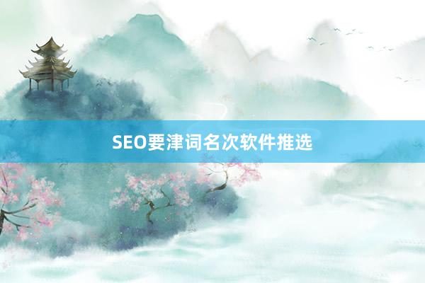 SEO要津词名次软件推选
